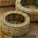 Basket・S・6個セット・B9220（直径15cm×H6cm）（底穴なし）（植物素材）（植木鉢/鉢カバー）（プランター/園芸/寄せ植え/ポット）