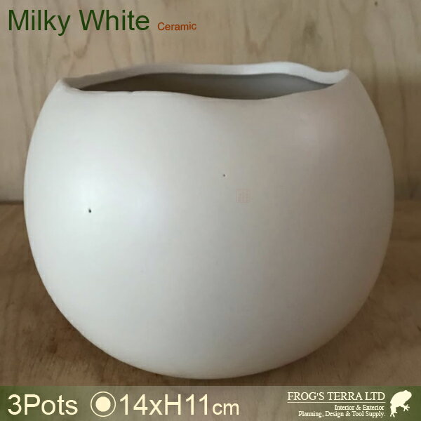 Rakuten - WカバーM 3個セット C9321（直径14.5cm×H11cm）（底穴なし）（陶器製）（プランター/ポット）