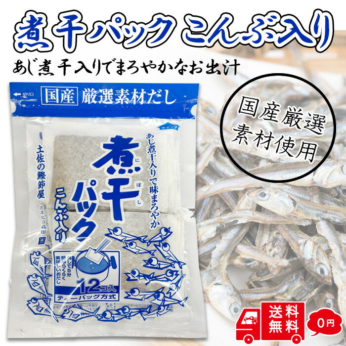 【メール便】 森田鰹節 国産天然素材 煮干パック 1袋 ティーバッグ方式 10g × 12パック入 塩 化学調味料不使用