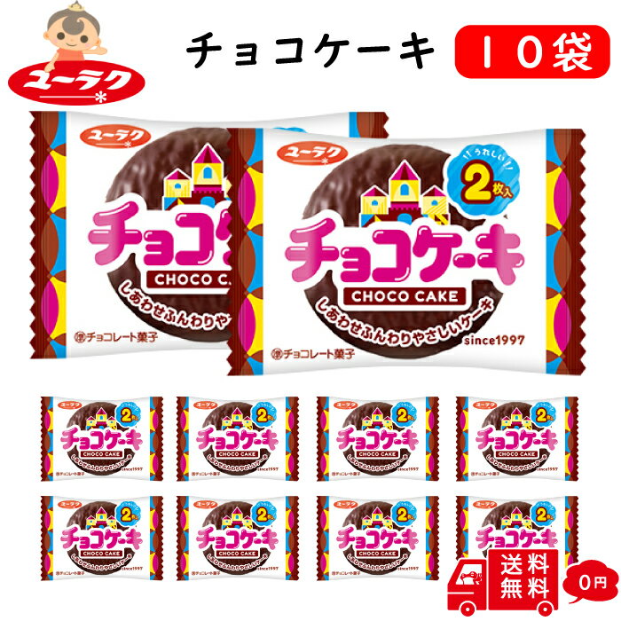 有楽 製菓 チョコケーキ 2枚 × 10袋 ユーラク チョコレートケーキ クリスマス パーティー シェア おやつ お子様 懐かしい 駄菓子 お菓子 送料無料 ポスト投函