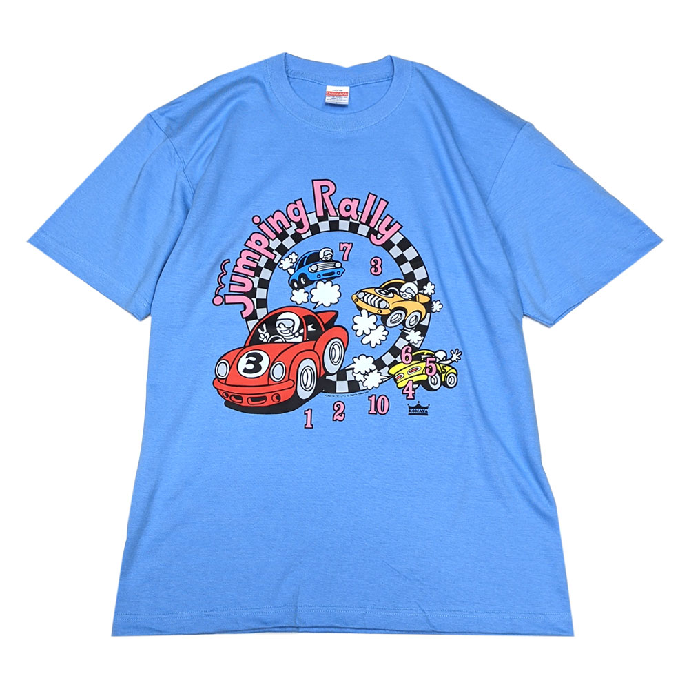 こまや ジャンピングラリー CHECKER CIRCLE Tシャツ（サックス）