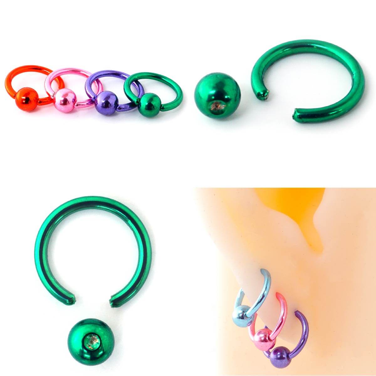 ボディピアス 18g 16g 14g 軟骨 ピアス 18G 16G 14G リングピアス 軟骨ピアス キャッチ サージカルステンレス ピアス 金属アレルギー 安心 セカンドピアス ボディ ピアス キャプティブビーズリング トラガス 軟骨用 かわいい