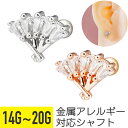 【セール】扇子 モチーフ ジュエル ストレートバーベル 14G 16G 18G 20G サージカルステンレス ジルコニア シルバー ピンクゴールド イヤーロブ ...