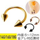 カラー コーン サーキュラー バーベル 14G 16G 18G サージカルステンレス ゴールド ピンクゴールド ブラック イヤーロブ ヘリックス トラガス コン...