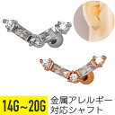 【セール】V字 ビジュー ストレートバーベル 14G 16G 18G 20G サージカルステンレス ジルコニア ジュエル シルバー ピンクゴールド イヤーロブ ...
