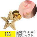 【セール】ゴールドスター ラメ ストレートバーベル 18G サージカルステンレス ジルコニア ジュエル ゴールド イヤーロブ ヘリックス ロック アウターコンク...