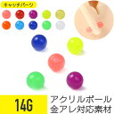 【セール】カラフル アクリル ボールキャッチ 14G サージカルステンレス イヤーロブ ヘリックス トラガス 軟骨ピアス ボディピアス カラフル ポップ