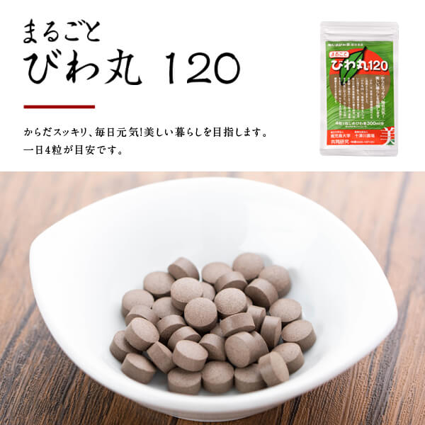 びわ丸 120 (錠剤タイプ) 十津川農場びわ茶 びわの葉 びわの葉エキス びわの葉茶 送料無料