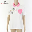 《75%OFF》エムユースポーツ MU SPORTS ポロシャツ サイズ42(L) 訳あり ホワイト 半袖ポロシャツ トップス 刺しゅう ラインストーン ゴルフ...