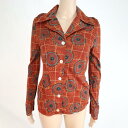 《お買い得》プリマヴェーラ Primavera 長袖 シャツ 花柄 チェック柄 サイズ3(M~L) ブラウン レディース YA LCT317