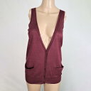 《90%OFF》ストラスブルゴ STRASBURGO ニット ベスト 麻×シルク サイズ38(M) ワインレッド レディース YA LCT357