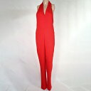《90%OFF》ステファネル STEFANEL サロペット パンツ レーヨン サイズM(L)(W68) レッド レディース YA LPT1426