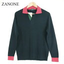 ザノーネ セーター メンズ 《59%OFF》ザノーネ ZANONE イタリア製 春秋 襟付き ニット セーター サイズ46(M) ネイビー メンズ MNT1129M