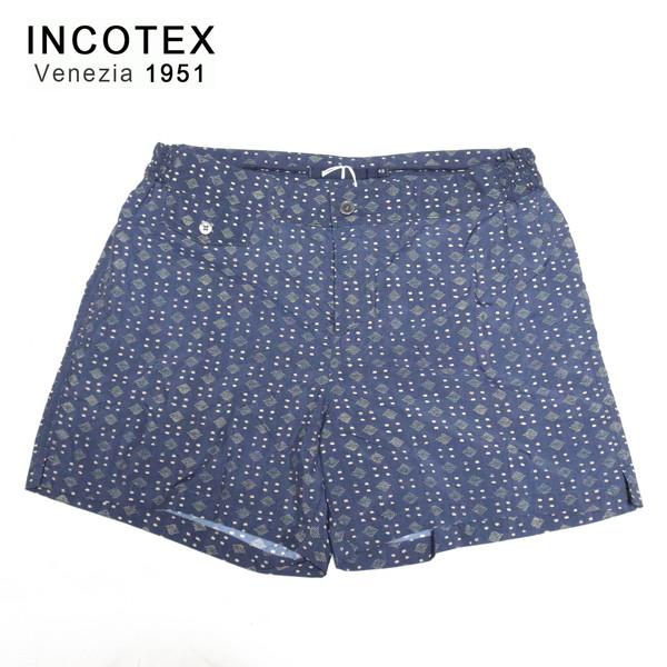 《60%OFF》インコテックス INCOTEX 水着 サイズ48(L) ネイビー スイムウエア サーフパンツ 海パン メンズ MOT1949