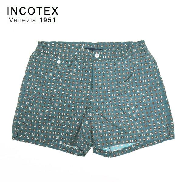 《60%OFF》インコテックス INCOTEX 水着 サイズ50(XL) ブルーグリーン スイムウエア サーフパンツ 海パン メンズ MOT1951