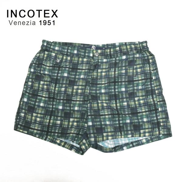 《60%OFF》インコテックス INCOTEX 水着 サイズ50(XL) ダークグリーン スイムウエア サーフパンツ 海パン メンズ MOT1952