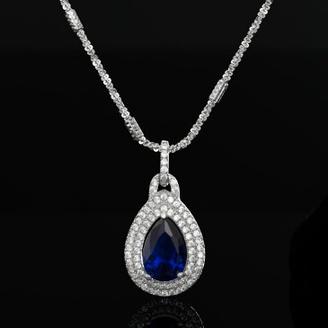 【ニューヨークから届く!】サファイア ネックレス レディース シンプル 世界最高峰の輝き 誕生日 プレゼント 結婚記念日 女性 彼女 妻 嫁 金属アレルギー ニッケルフリー
