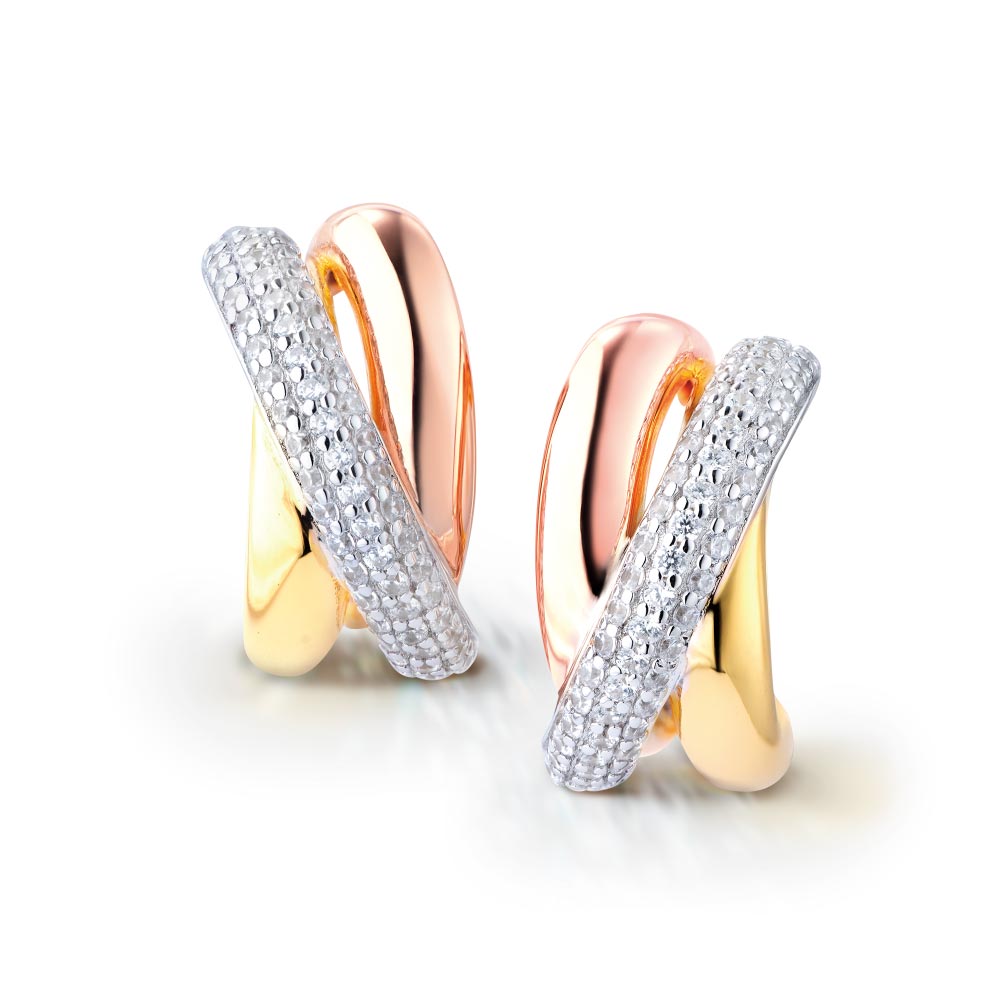 【翌日配送】 トリニティ ピアス レディース 18金 K18 イエローゴールド ピンクゴールド プラチナ 加工 3色 フープピアス ブランド 誕生日プレゼント 結婚記念日 女性 彼女 妻 嫁 母 50代 40代 30代 20代 ギフト 金属アレルギー おしゃれ 人気