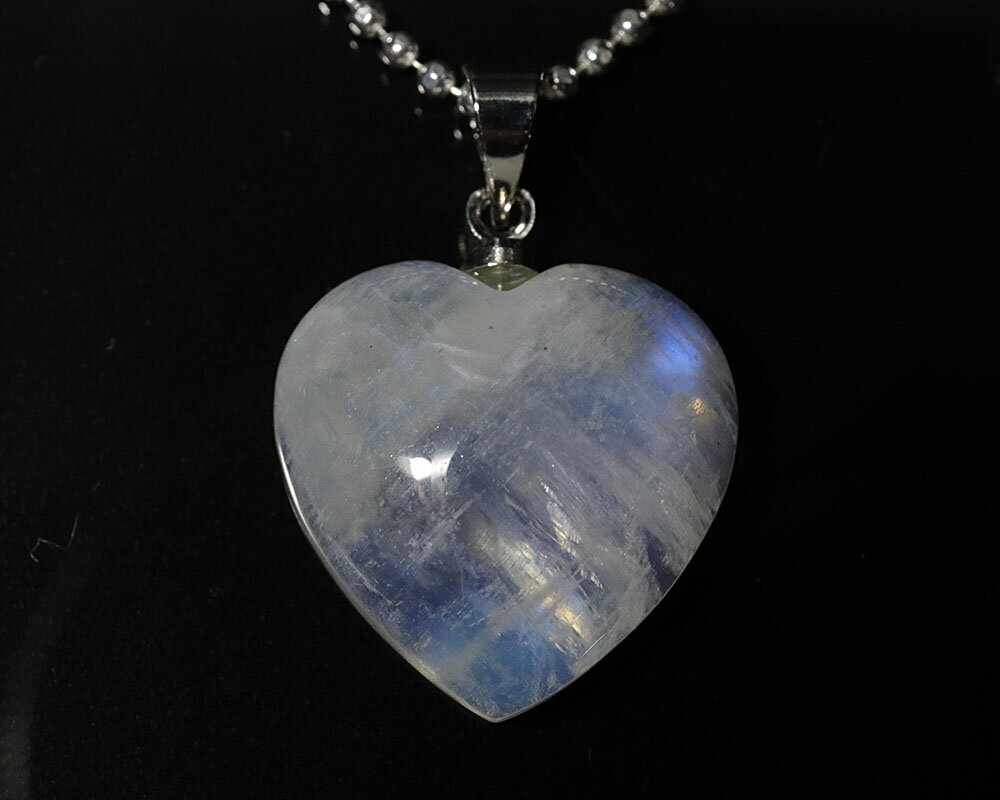 天然石 レインボー ムーンストーン ハート ペンダント トップ silver925 送料無料　レディース人気 直..