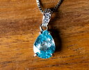 選べる 天然石 ブルー ジルコン 宝石質 約1.465ct 約7.6x5.7mm ペアシェイプ カット ペンダントトップ カンボジア産 Silver925 cz...