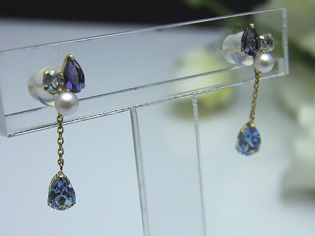 カラーストーンピアス送料無料K18...