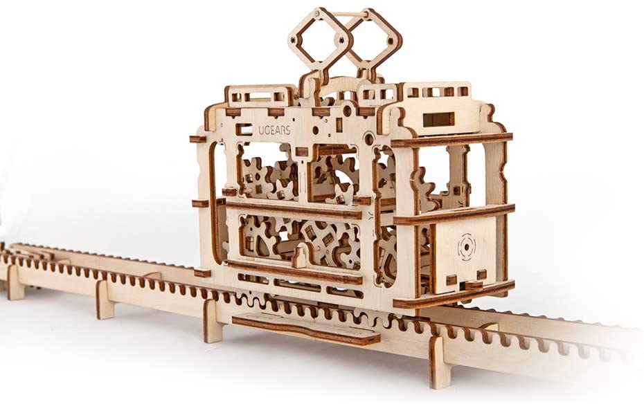 Ugears ユーギアーズ トラム 70008 Tram on rails ケーブルカー 木製 ブロック おもちゃ 知育 ウッドパズル 3D 工作キット 木製 模型 キットのサムネイル