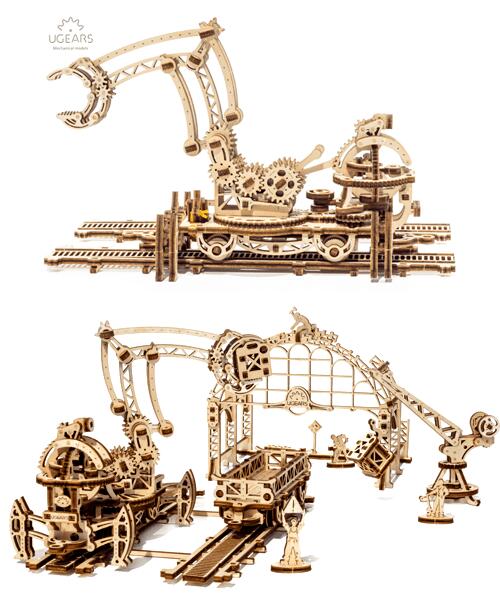 Ugears ユーギアーズ レールマニピュレーター 70032 Rail mounted manipulator メカニカルタウンシリーズ コレクタブル機械モデル 知育 ウッドパズル 3D 工作キット 木製 模型 キット