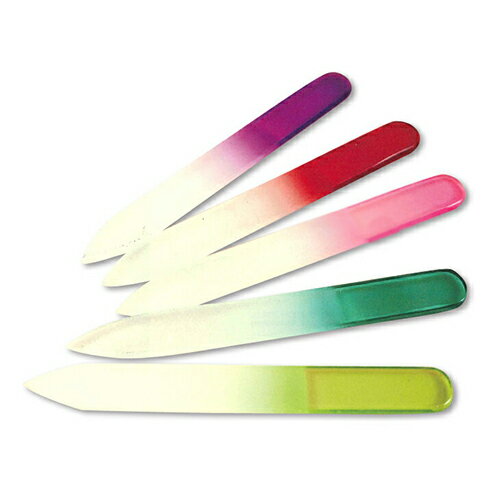 【メール便(日本郵便) ポスト投函 送料無料】【爪やすり】グラスネイルファイル(Glass Nail File) ソフトケース付き 当店おまかせ(カラーは当店おまかせ) - 5色のカラーバリエーション！洗って何度も使える【smtb-s】