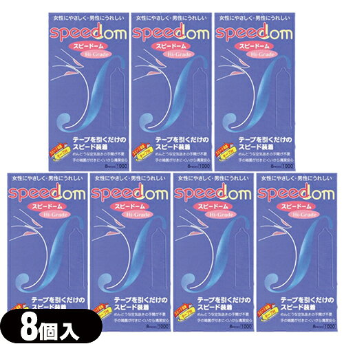 ◆【最強翌日配送 ネコポス送料無料】【スピード装着テープ式】【男性向け避妊用コンドーム】ジャパンメディカル スピードーム1000(Speedom)(8個入り) × 7個セット【C0069】 - めんどうな空気抜きの手間が不要 ※完全包装でお届け致します。【smtb-s】