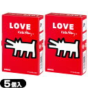 ◆【ネコポス全国送料無料】【避妊用コンドーム】相模ゴム工業 キース・へリング スムース (Keith Haring) 5個入 × 2箱セット - ドット。つぶつ...