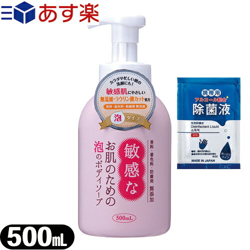 【あす楽対応】【クロバーコーポレーション】【本体】敏感なお肌のための泡のボディソープ 500mL(泡タイプ) CBH-FB + マイン携帯用アルコール配合 除菌液(2mL)セット - 敏感肌にやさしい無添加・ラウリン酸カット処方。【smtb-s】