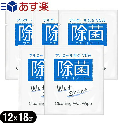 【あす楽発送 ポスト投函！】【送料無料】【ホテルアメニティ】業務用使い捨てアルコール配合ウェットシート(おてふき)x5個 セット - 除菌シート。アルコール濃度75%、携帯に便利な個包装タイプ。Cleaning Wet Wipe!【ネコポス】【smtb-s】