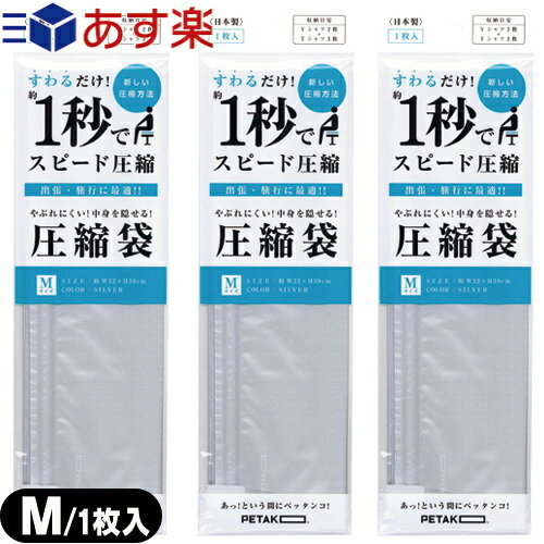 商品詳細 製品名 PETAKO(ペタコ) サイズ (Sサイズ)開口部 約30cm、奥行き 約35cm (Mサイズ)開口部 約32cm、奥行き 約39cm カラー 不透明シルバー 材質 ポリエチレン・ナイロン ／〈スライダー〉ポリプロピレン 内容量 1枚入り 容量 (Sサイズ)Yシャツ1枚＋Tシャツ2枚（※目安） (Mサイズ)Yシャツ2枚＋Tシャツ3枚（※目安） 商品説明 1秒で圧縮できる圧縮袋 PETAKO（ペタコ）。 誰でも簡単に圧縮出来て、普段使いで持ち運べる圧縮袋。 出張・旅行はもちろんのこと、スポーツで汗をかいた後のスポーツウェアを入れたり、子育て中のお母さんには、替えのおむつや着替えを入れたり、普段の生活で使用できる圧縮袋、それがPETAKO（ペタコ）です。 【不透明仕様】 中身が見えない、両面不透明のシルバー仕様。 【逆止弁構造】 糸と熱シールによる逆流防止構造により、高い密閉度を実現。迷路型に比べて短経路長のため、圧縮時間を大幅に短縮します。 【エンボス加工】 エンボス加工を施すことにより、衣類の接着面積が少なくなり摩擦力が減少します。 また、エンボス加工を施すことにより、本体自体がしなやかになります。 メーカー 株式会社いづみ企画 生産国 日本製 広告文責 株式会社フロントランナースティパワー TEL:03-5918-7511