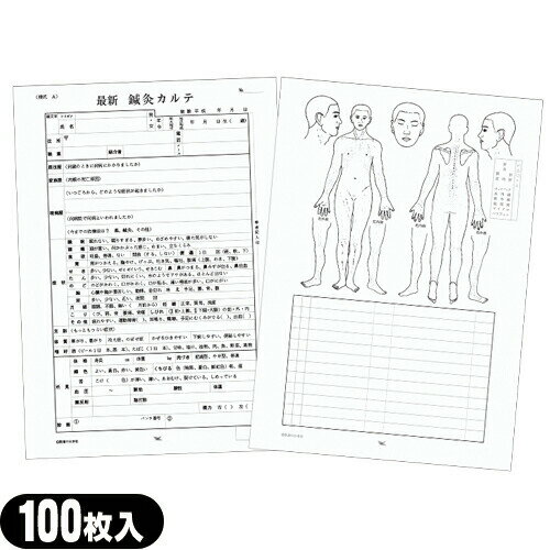 【ネコポス全国送料無料】医道の日本社 最新針灸カルテ（最新鍼灸カルテ）(しんきゅう) 100枚入り (B5・A4指定)(SS-104)【smtb-s】