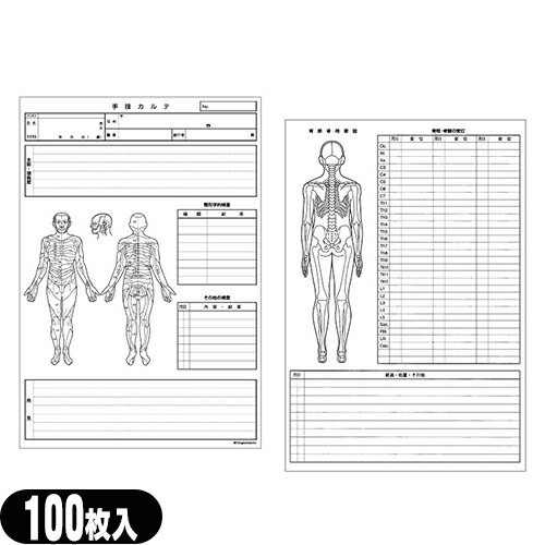 【ネコポス全国送料無料】手技カルテ 小 (A4判変形×100枚入)(SC-271)【smtb-s】