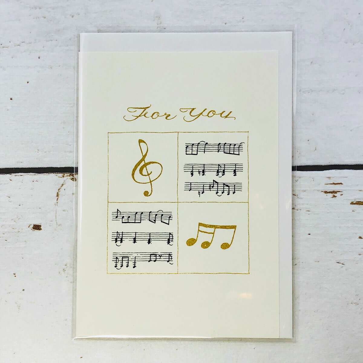 グリーティングカード フォーユー 音符 CD-265 フロンティア メッセージカード お手紙 封筒 セット 定形 定型 かわいい 可愛い お洒落 おしゃれ 上品...