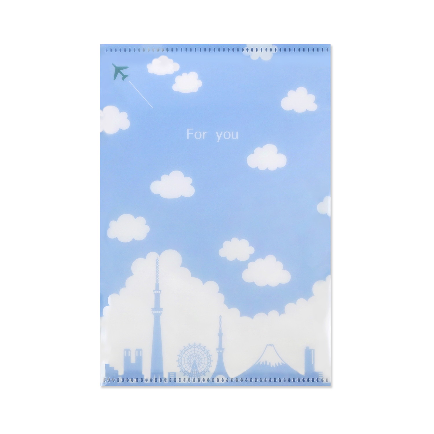 クリアフォトフォルダーカード 雲とシルエット CD-394 フロンティア メッセージカード 写真立て フォトフレーム L判 思い出 お手紙 封筒 セット 定形 ...