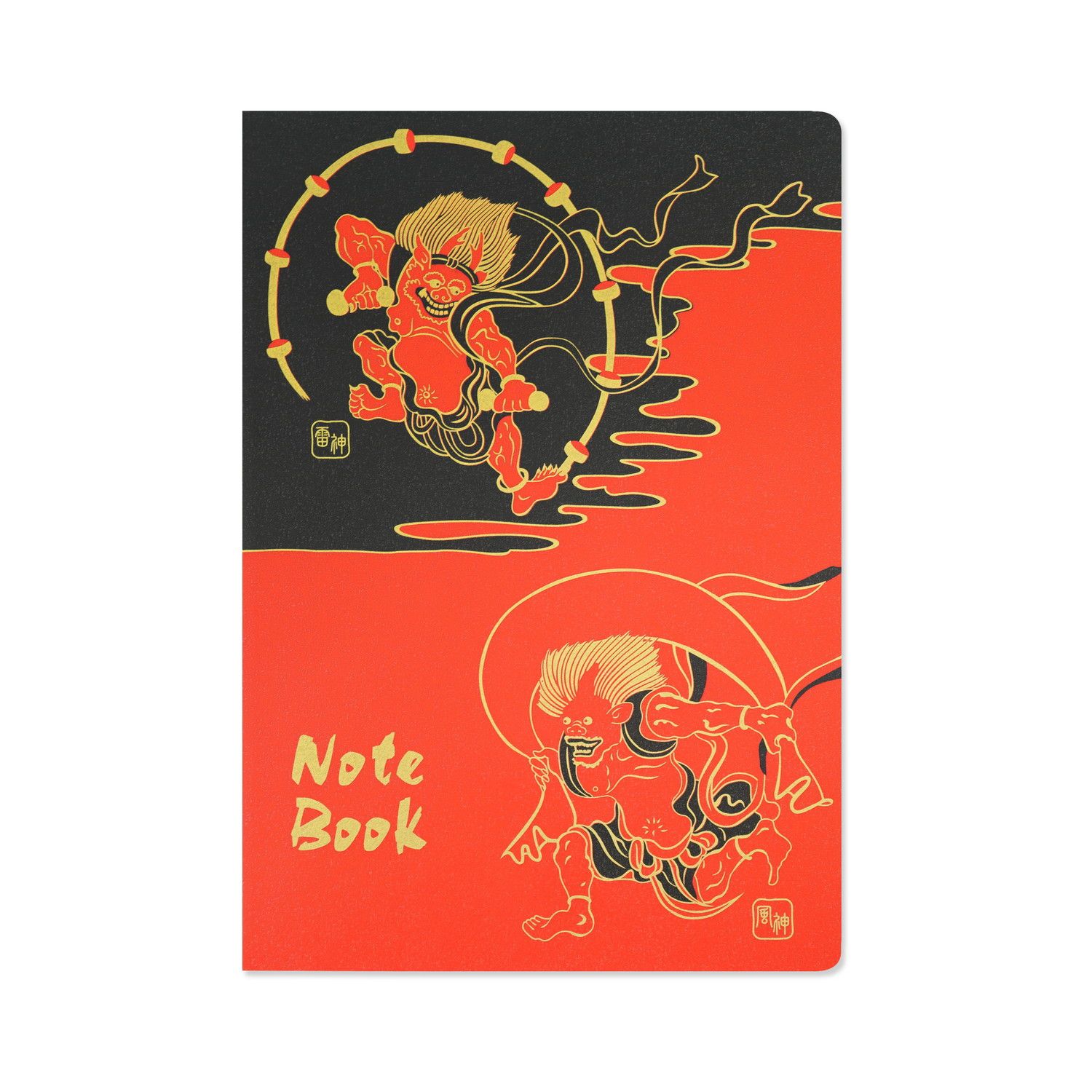 A5ノート 風神雷神|cho-063 和柄 日本製 国産 ご当地 地域 旅行 トラベル メモ 和文具 ステーショナリー 外国人 お土産 ギフト プレゼント