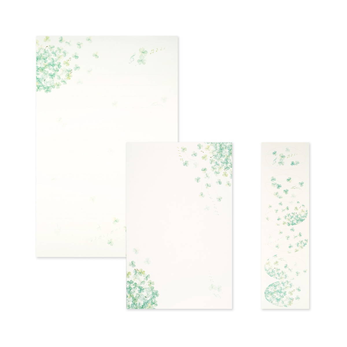 【FSC認証製品・森林認証紙使用】 レターセット シール付 音符クローバー|lst-246 フロンティア レターパッド お手紙セット 便箋12枚 封筒6枚 封緘...