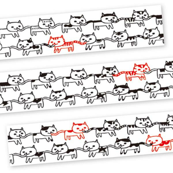 楽天市場 マスキングテープ ねこつながり デザイン おしゃれ 大人 猫 かわいい 動物 フロンティア Frontia 楽天市場店