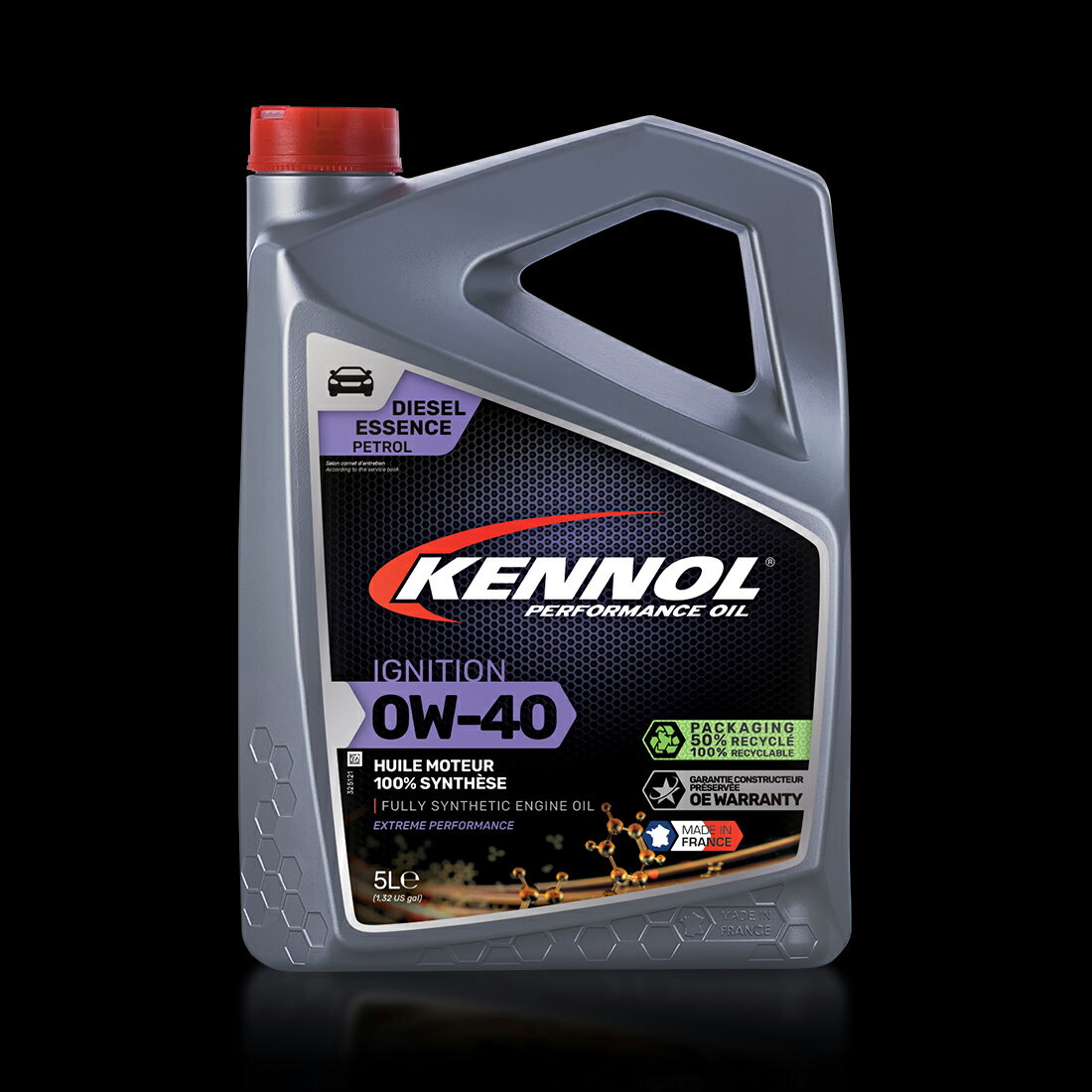 【送料無料】KENNOL OIL IGNITION 0W40 SN/CF 5リットル ケノール オイル 高性能100%化学合成油 エンジンオイル 100%化学合成油 四輪車用 ディーゼル車用 低燃費車 スポーツカー 欧州車 低粘度 分散性能 お試し価格 特別価格