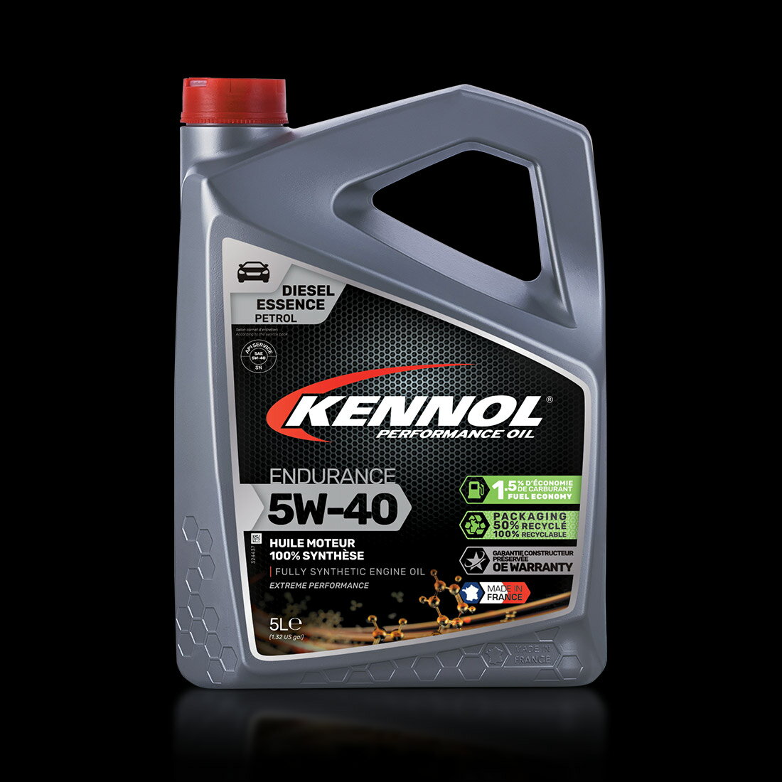 【送料無料】KENNOL OL ENDURANCE 5W40 SN/CF 5リットルケノール オイル高性能100%化学合成油 エンジンオイル 100%化学合成油 四輪車用 乗用車 ガソリンエンジン ディーゼルターボ車 レーシングカー 保護性能