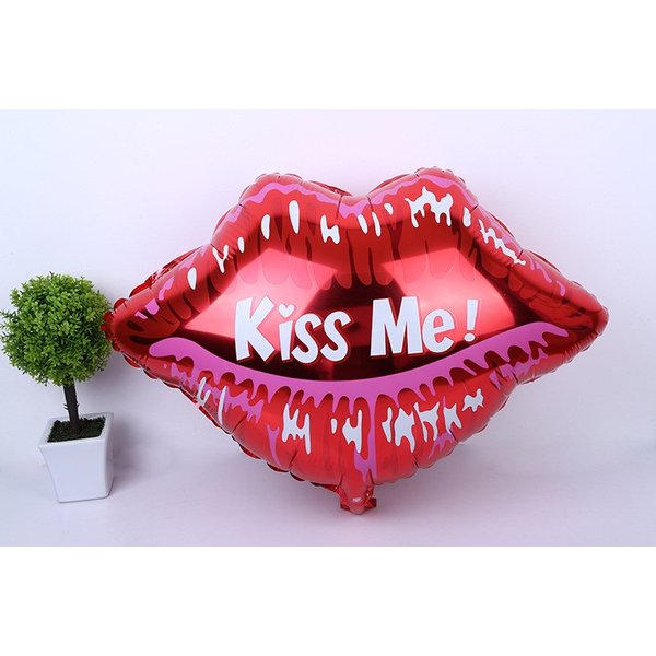 Kiss Me キスミー バルーン 風船 キスマーク 唇 結婚式 誕生日 飾り付け サプライズ パーティー 飾り お祝い 撮影 ぺたんこ配送