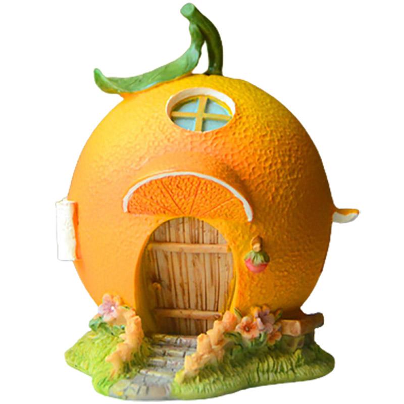 インテリア 雑貨 かわいい オレンジ ハウス 小さい ミニ 装飾 結婚式 アレンジメント おしゃれ 盆栽 樹脂 卓上 机上 デスクトップ オーナメント リビング 書斎 ポーチ 玄関 ガーデニング 庭 ギフト