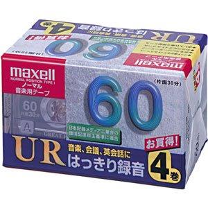 maxell 録音用 カセットテープ ノーマル/Type1 60分 4巻 UR-60L 4P