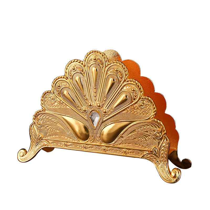 紙ナプキン スタンド ダイニング テーブル ペーパータオル ホルダー 卓上 飲食店 レストラン カフェ ゴールド ホテル 孔雀 薔薇 装飾 おしゃれ