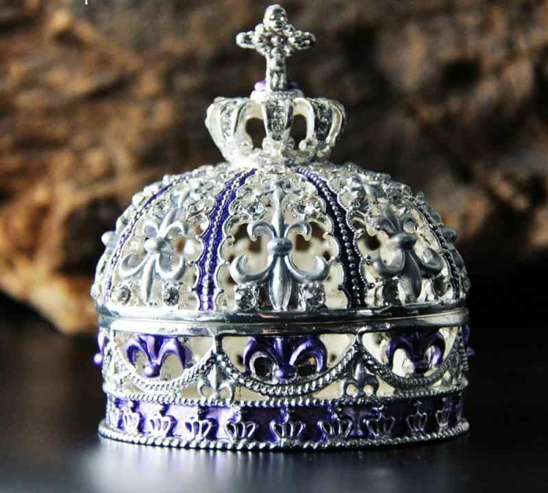 ジュエリーボックス いかわいい 王冠 ヨーロピアン 韓国 プリンセス アクセサリー 収納 シルバー ブルー ピンク 星柄 ストライプ プレゼント ギフト