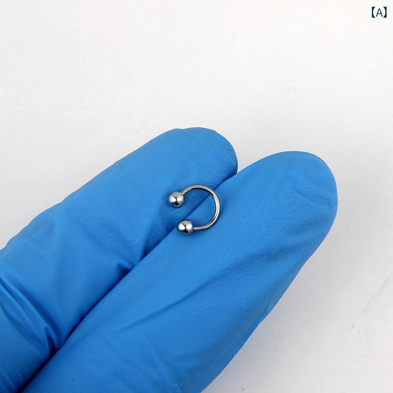 ボディーピアス チタン 鋼 ノーズ リング レディース メンズ シンプル 耳 鼻 唇 眉毛 スタッド 軟骨 おしゃれ シルバー 馬蹄 黒 ゴールド