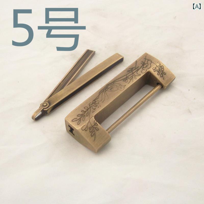 鍵 アンティーク 調 ロック レトロ 中国風 銅 キャビネット ボックス 南京錠 クラシック 大きめ 水平 鳥