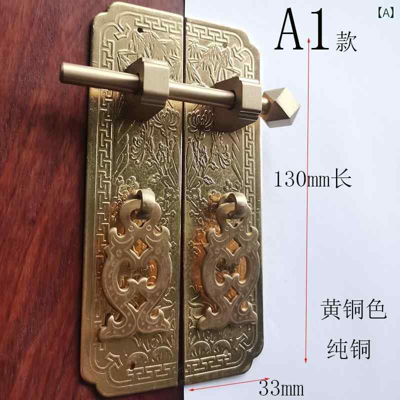 ドアハンドル アンティーク 調 ロック 鍵付き レトロ 中国風 真鍮 本棚 ドアdiy シンプル おしゃれ